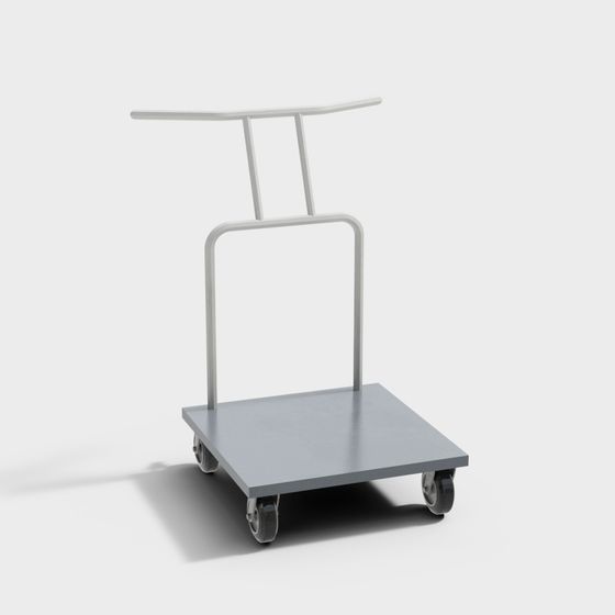 Stylish Low-Poly Luggage Cart 3D Model