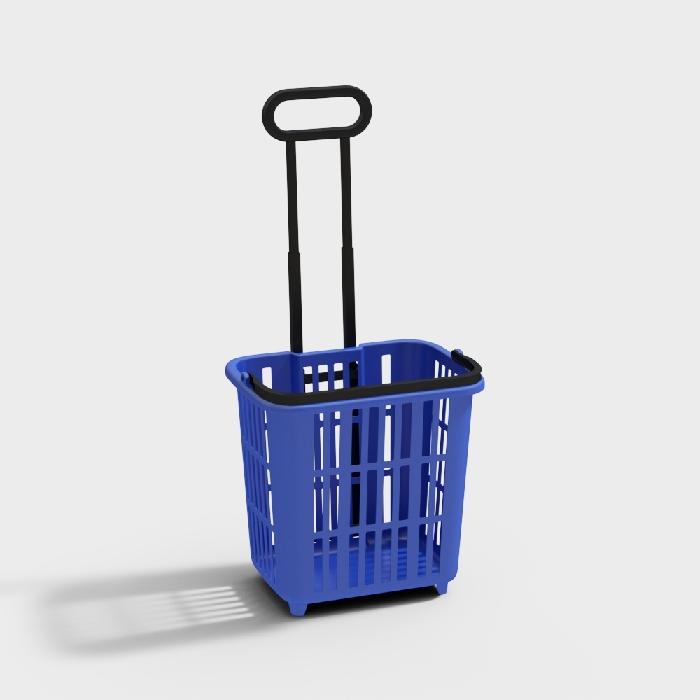 Modern Blue Shopping Cart 3D model