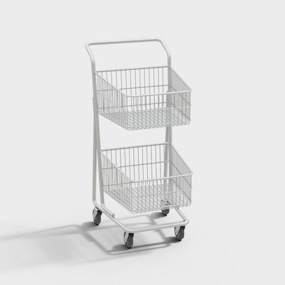 Minimalist Shopping Cart 3D model for Creative Projects