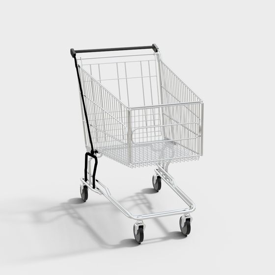 Stylish Functional Shopping Cart 3D model