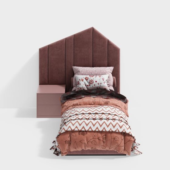 Lit simple rose moderne