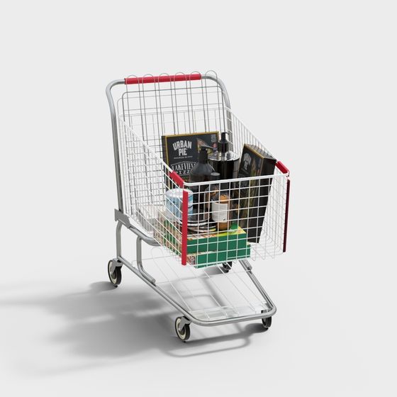Realistic Supermarket Cart 3D model