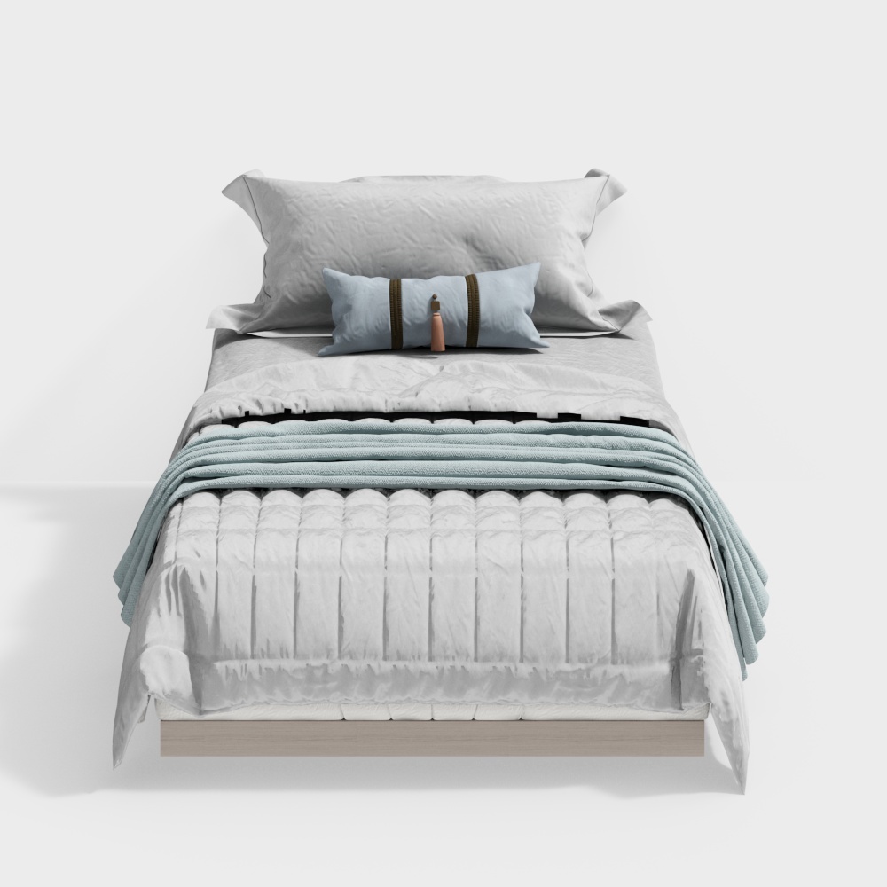 Chambre d'Hôte de Style Chinois Nouveau avec Lit Simple