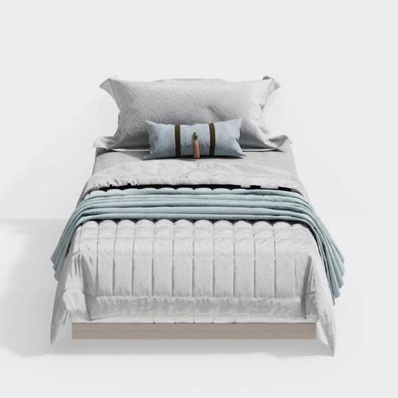 Chambre d'Hôte de Style Chinois Nouveau avec Lit Simple