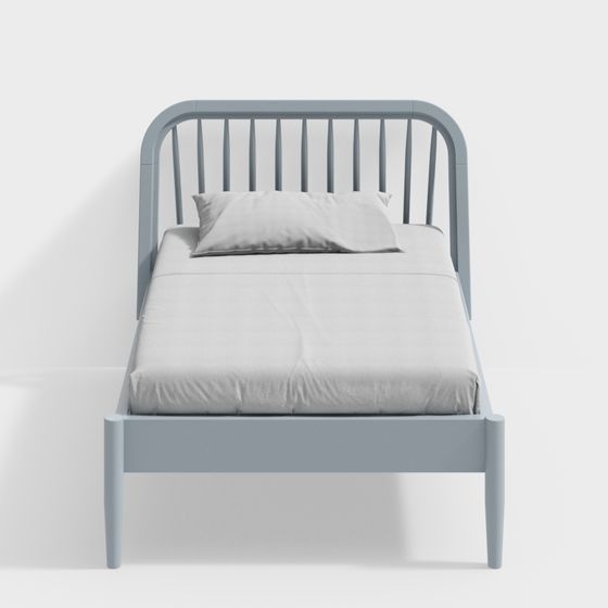 Stylish Minimalist Bed Frame 3D model for Serene Spaces