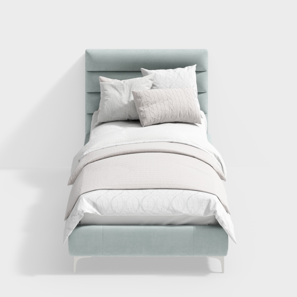 Letto Singolo Verde Menta Moderno