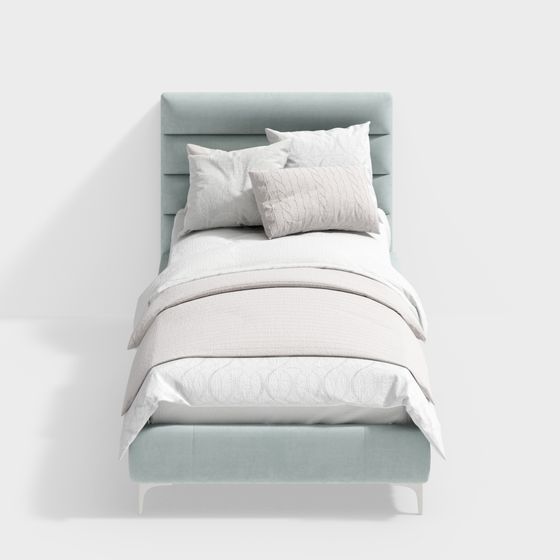 Letto Singolo Verde Menta Moderno