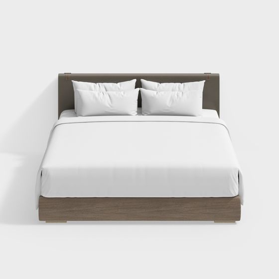 Sophisticated Modern Bed 3D model for Interior Design