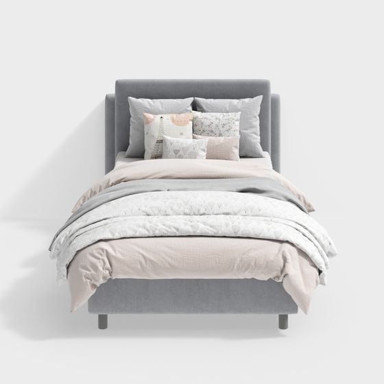 Lit Simple Bleu Clair Moderne