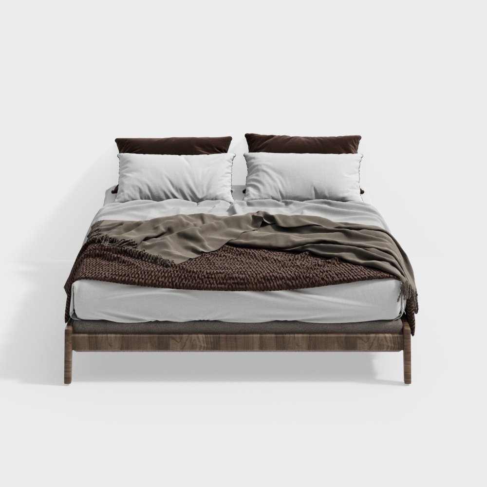 Wabi-sabi hotel room with double bed