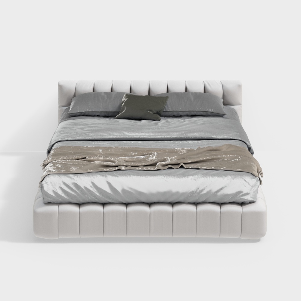 Modern hotel room with double bed