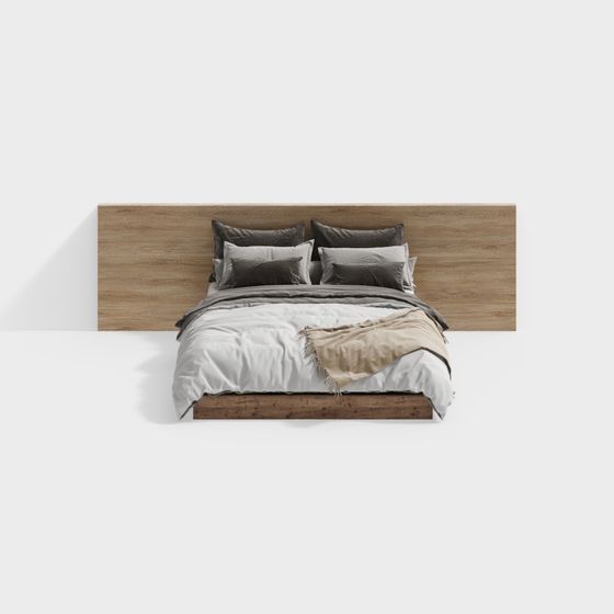 Modern Minimalist 3D Bed Model