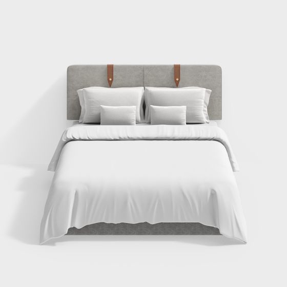 Stylish Low-Polygon Bed Frame 3D model for Modern Interiors