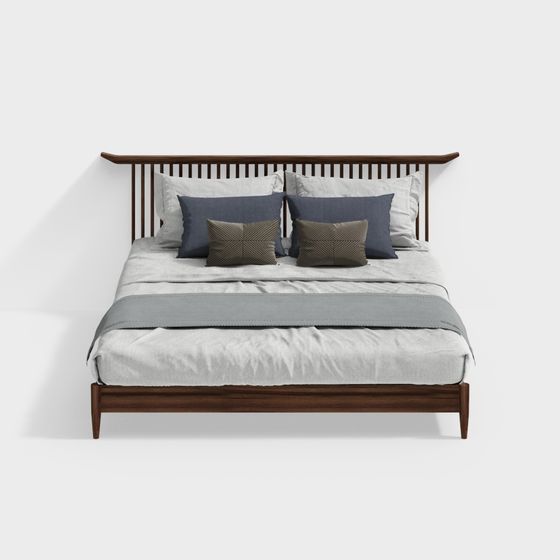 Mid-Century Modern Bed 3D model
