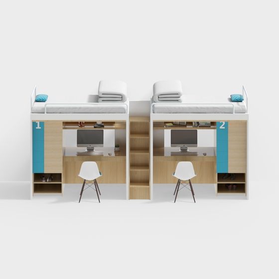 หอพักสมัยใหม่พร้อมเตียงสองชั้น