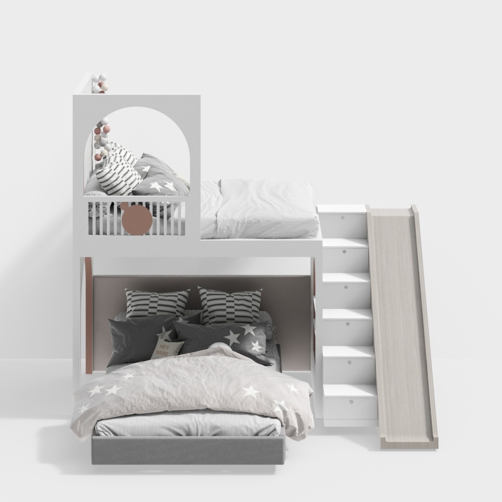 Modern dormitory with bunk beds