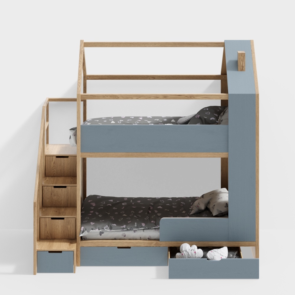Modern blue bunk bed