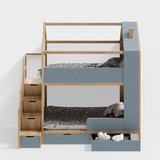 Cozy Bunk Bed 3D model