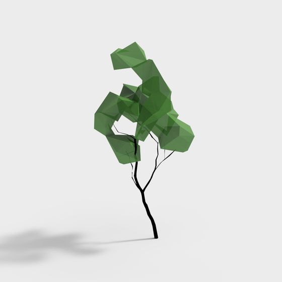 Folded Paper Forest 3D model