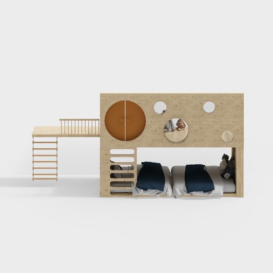 Camera Moderna per Bambini con Letto a Castello