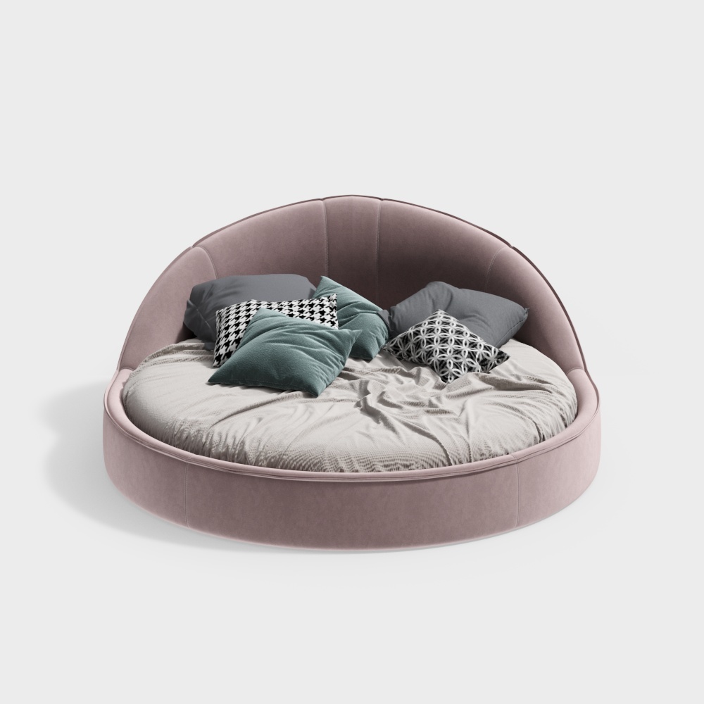 Modern bedroom round bed