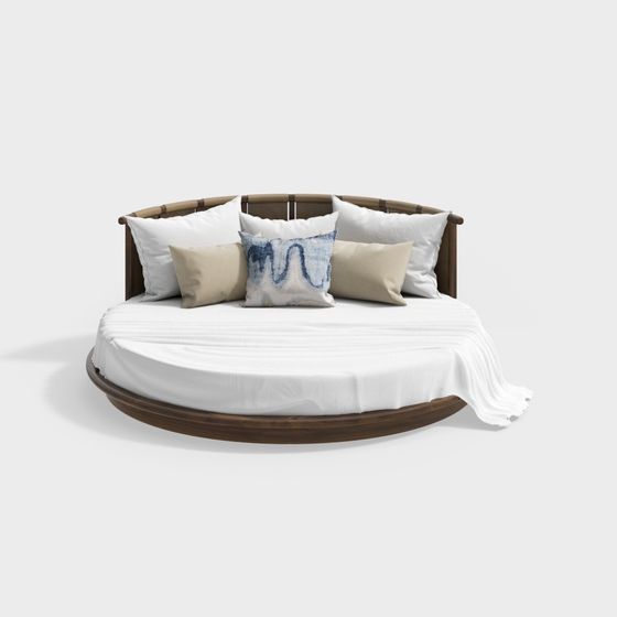 Cozy Retreat 3D model - Elegant Round Bed for Modern Interiors