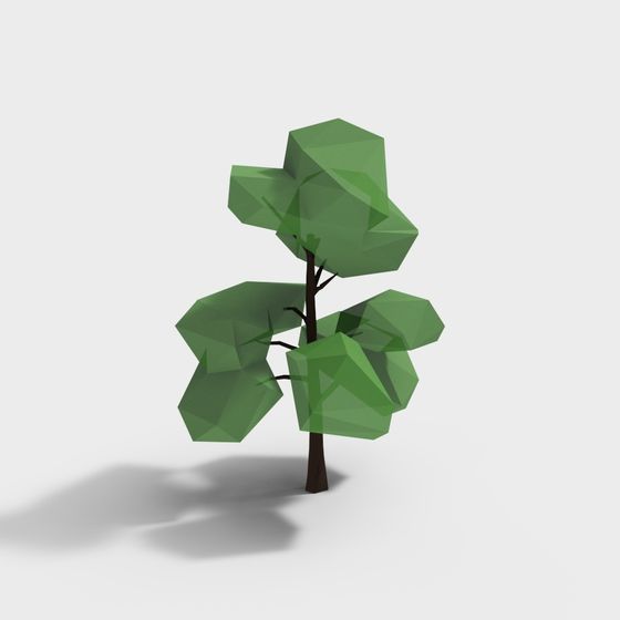 Forest Friend 3D Model - Low Poly Tree Design