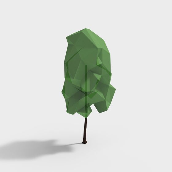Low Poly Green Tree 3D Model