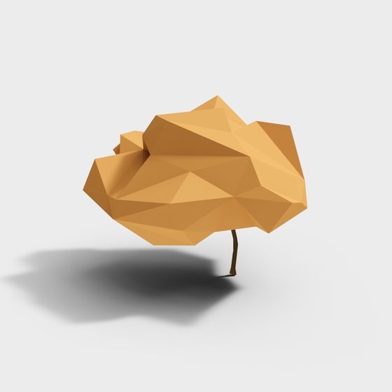 Origami Cloud Low Poly 3D Model