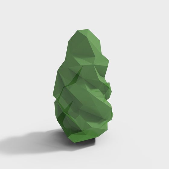 Emerald Heart 3D Model in Low-Polygon Style