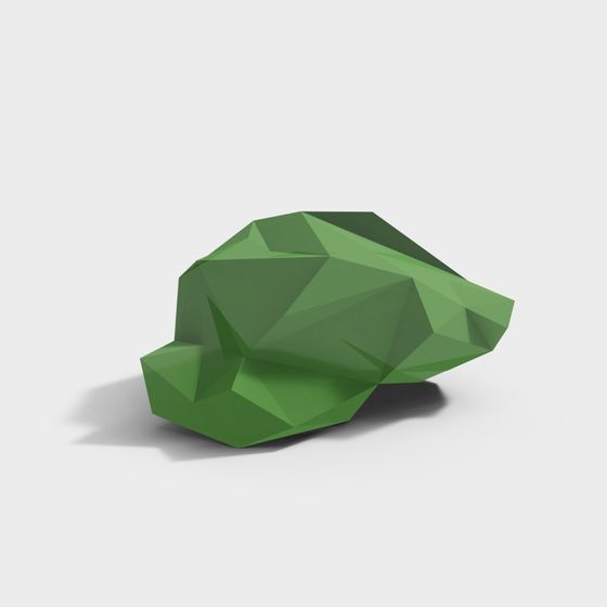 Low Poly Frog 3D model in Natural Green