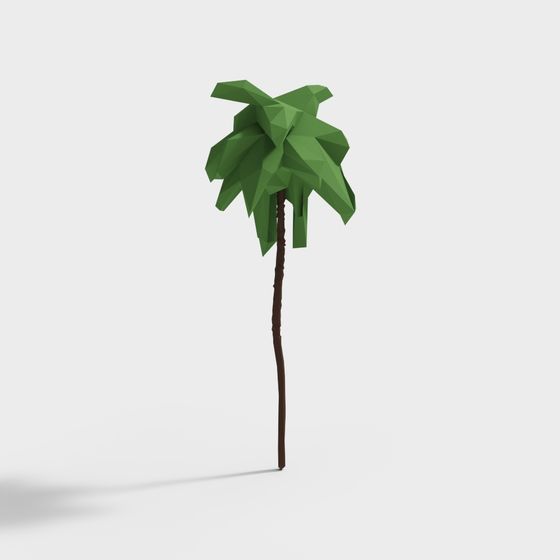 Artistic Low-Poly Palm Tree 3D model