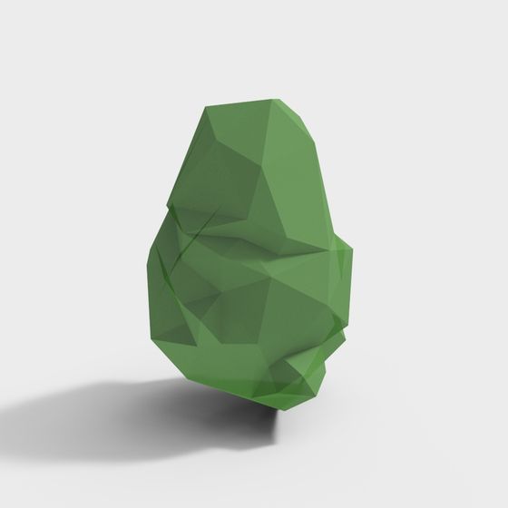 Emerald Green Low-Poly 3D Model