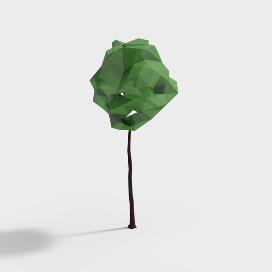 Stylish Low Poly Green Tree 3D model