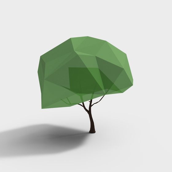 Artistic Low-Poly Guardian Tree 3D model
