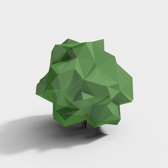 Natural Inspired Low Poly Tree 3D Model