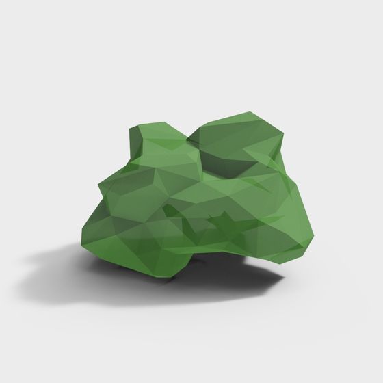 Emerald Heart Low-Poly 3D Model