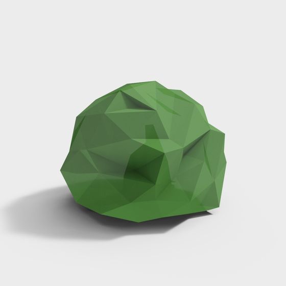 Unique Green Gem Low-Poly 3D Model