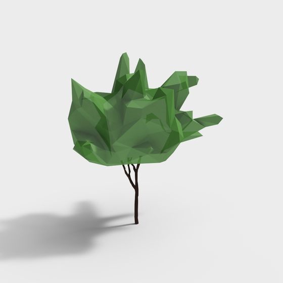 Stylish Low-Poly Tree 3D Model for Creative Use
