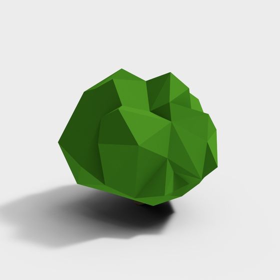 Emerald Heart 3D Model - Low Poly Nature Art