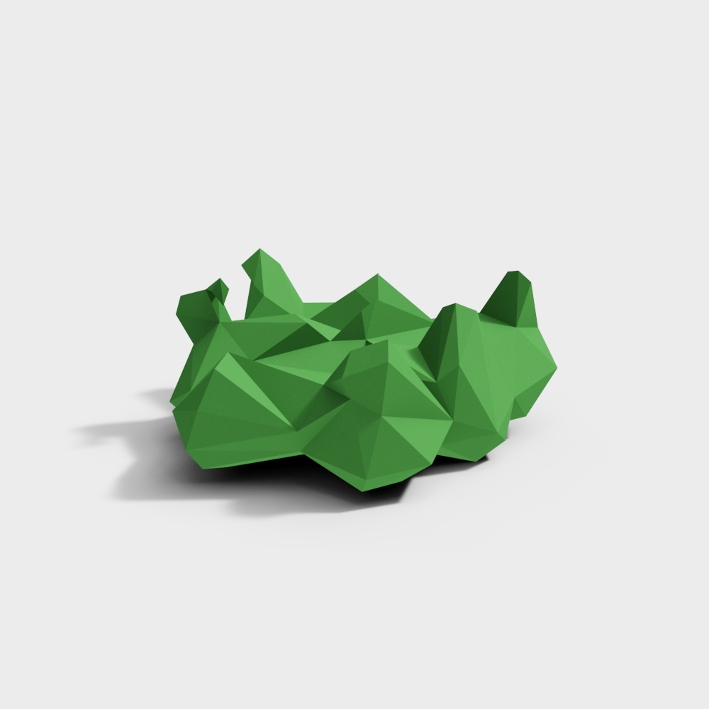 Origami Green Dragon 3D model