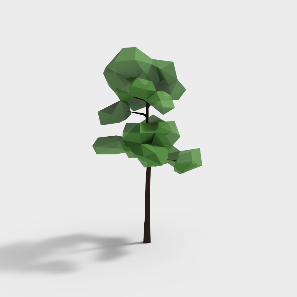 Low Poly Green Tree 3D model for Creative Projects