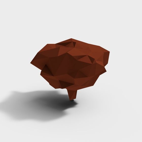 Brain Low-Poly 3D model for Creative Applications