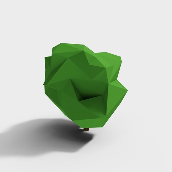 Forest Heart 3D Model - Low Poly Natural Art