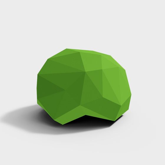 Stylish Low-Poly Brain 3D model - Brainy