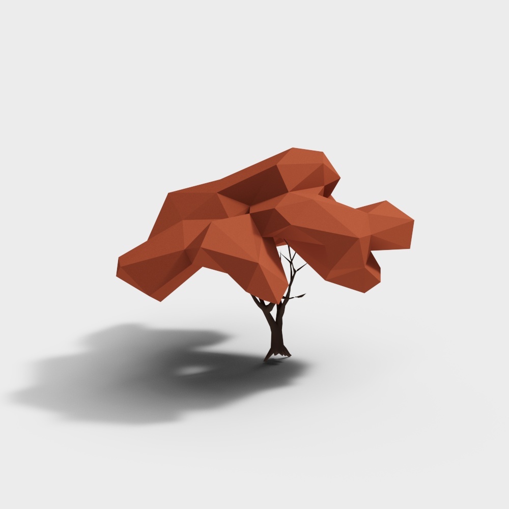 Autumn-Inspired Low-Poly Tree 3D model