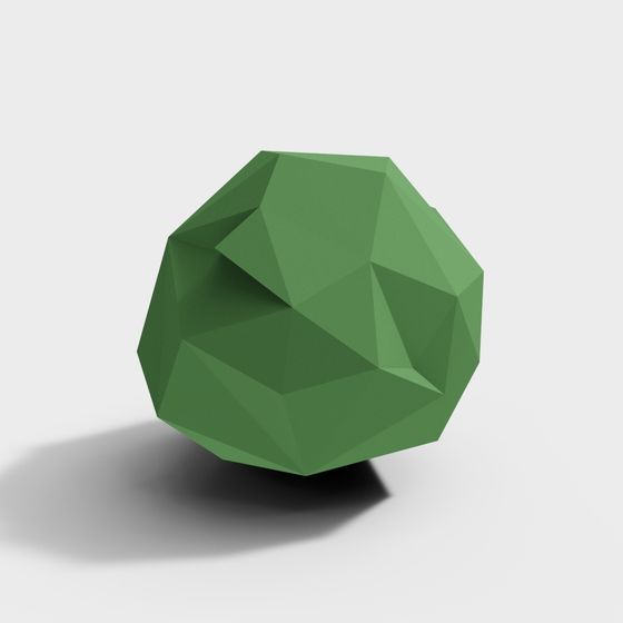Emerald Heart 3D Model with Modern Artistic Flair