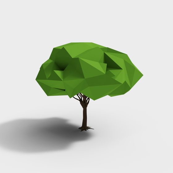 Modern Low-Poly Tree 3D model