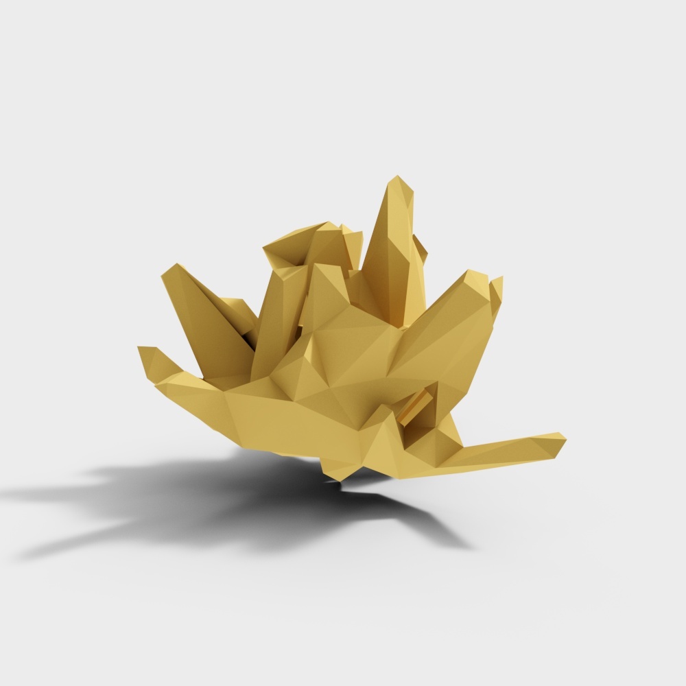 Gold Ore Low-Poly 3D Model for Creative Projects