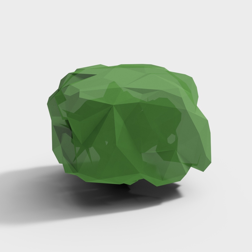 Emerald Heart 3D model in Low Poly Style